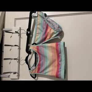 Eddie Bauer Girls Striped Two-Piece Swimsuit Set